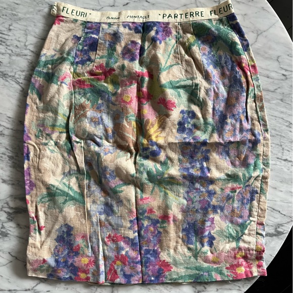 Floral Linen Blend Skirt - Picture 5 of 7